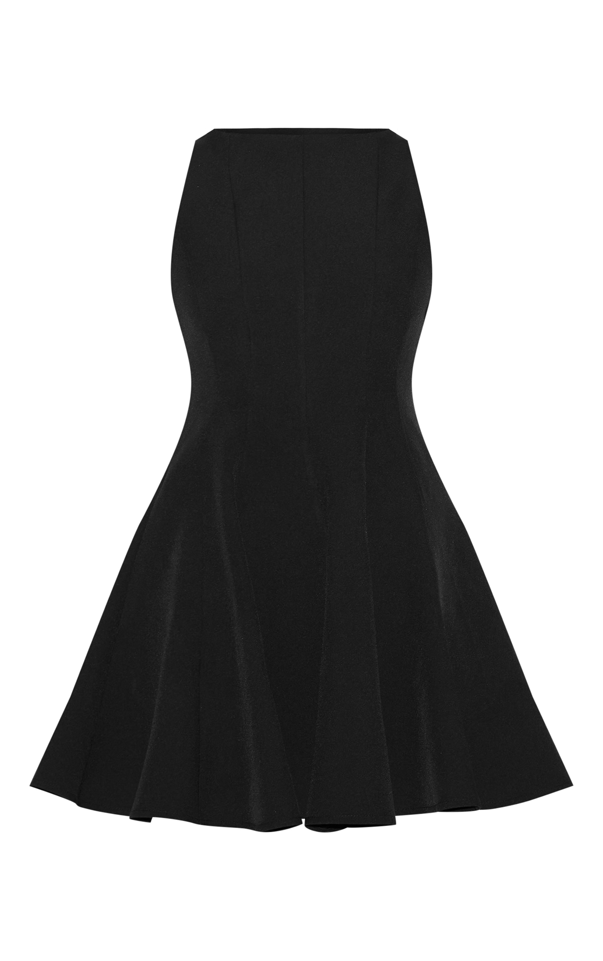 Robe droite tissée noire plissée image 5