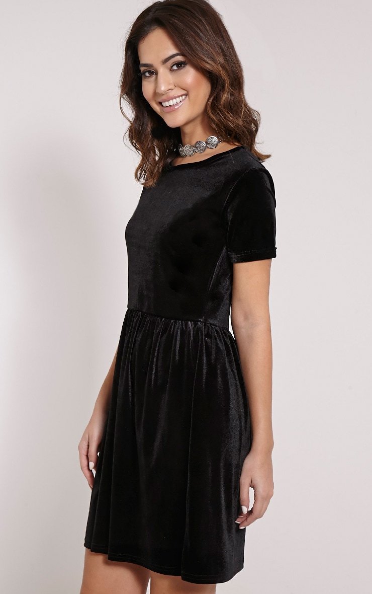 Rubie Black Velvet Skater Dress Dresses PrettyLittleThing