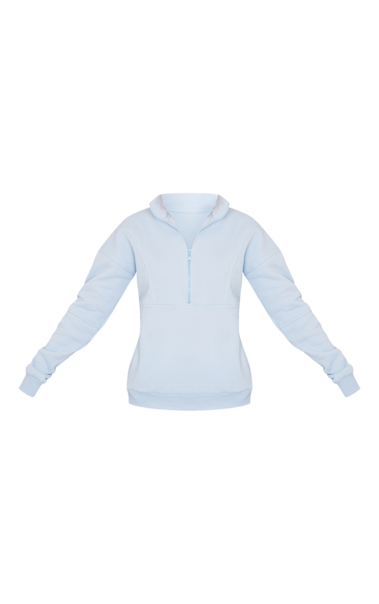 Blue Marl Half Zip Sweatshirt image 5