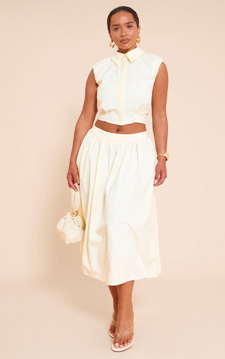 Shape Butter Cream Sleevless Cinched Waist Shirt image 3