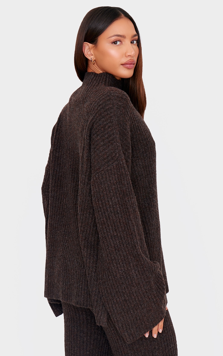 Tall Chocolate Luxe Rib Knit Oversized Jumper | Tall | PLT CA