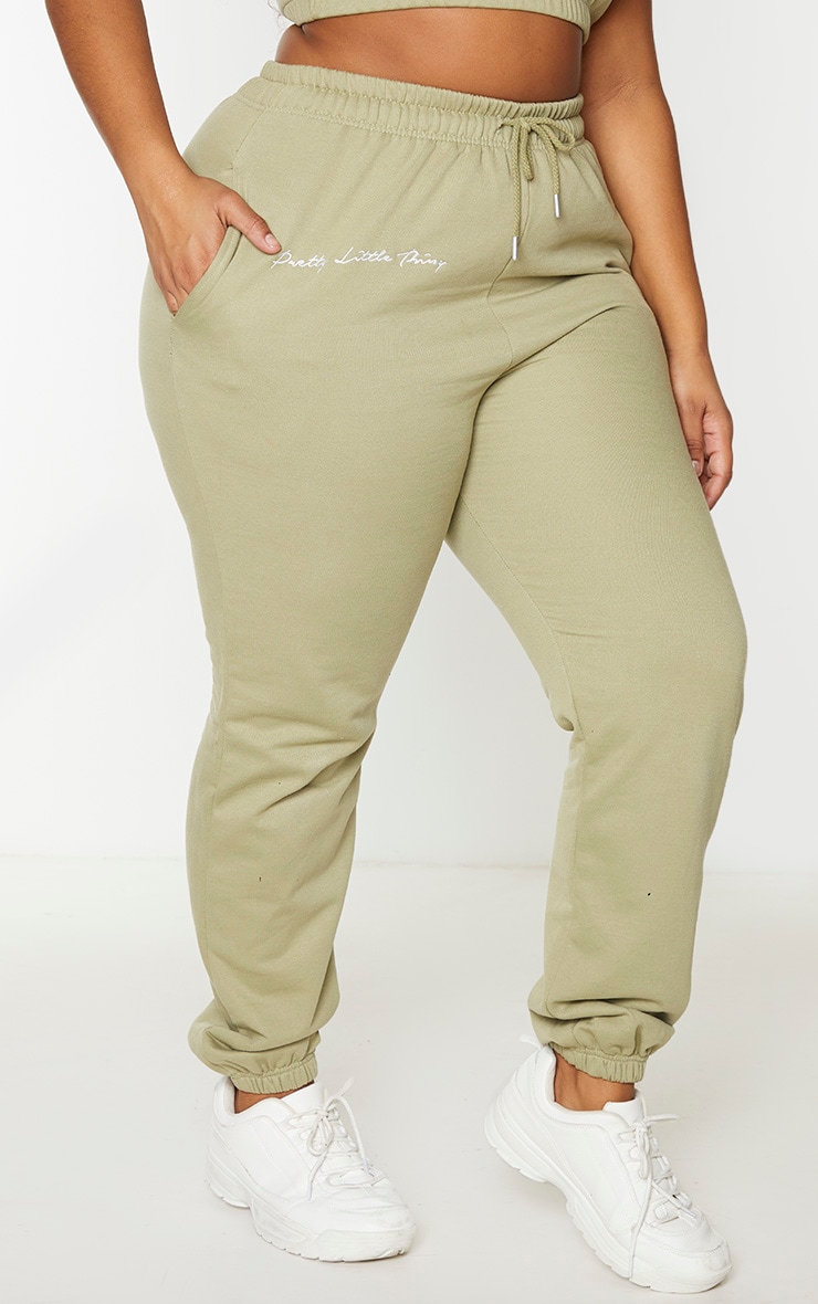 Plus Sage Green Drawstring Joggers PrettyLittleThing