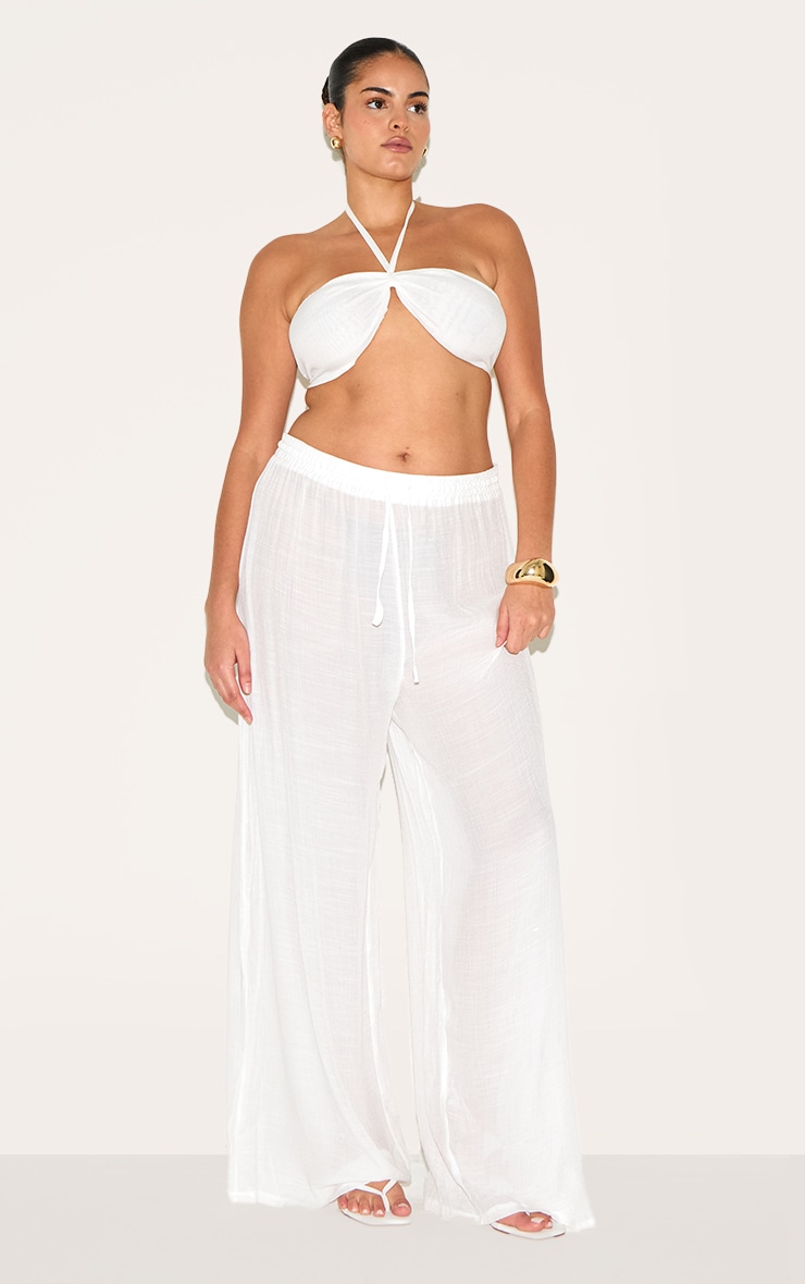 Plus White Pants & Top Set image 3