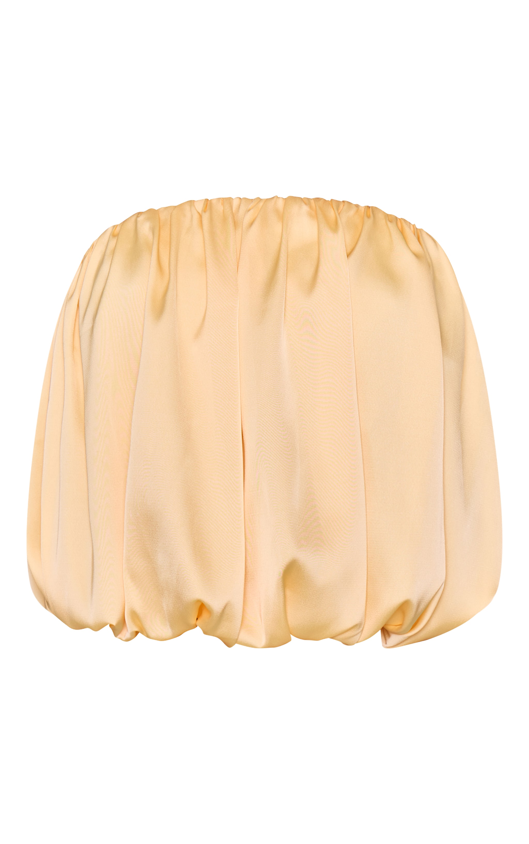 Top bustier bouffant satiné jaune beurre image 5