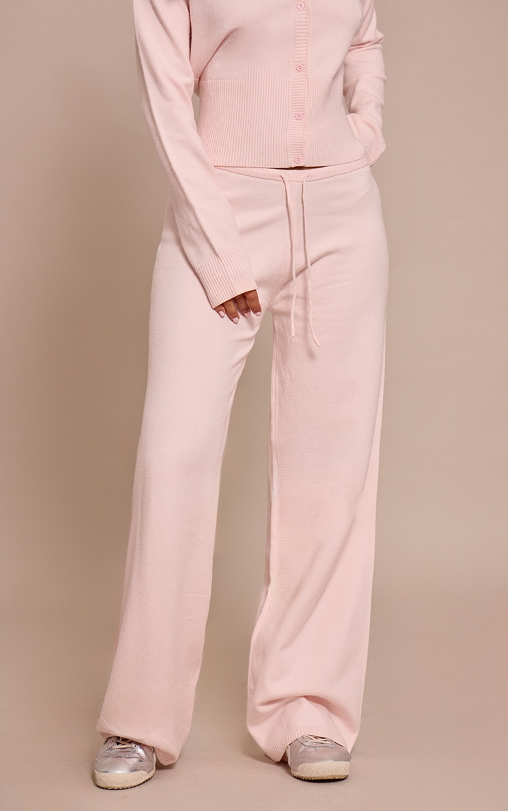 Petite Pink Wide Leg Knitted Pants image 2
