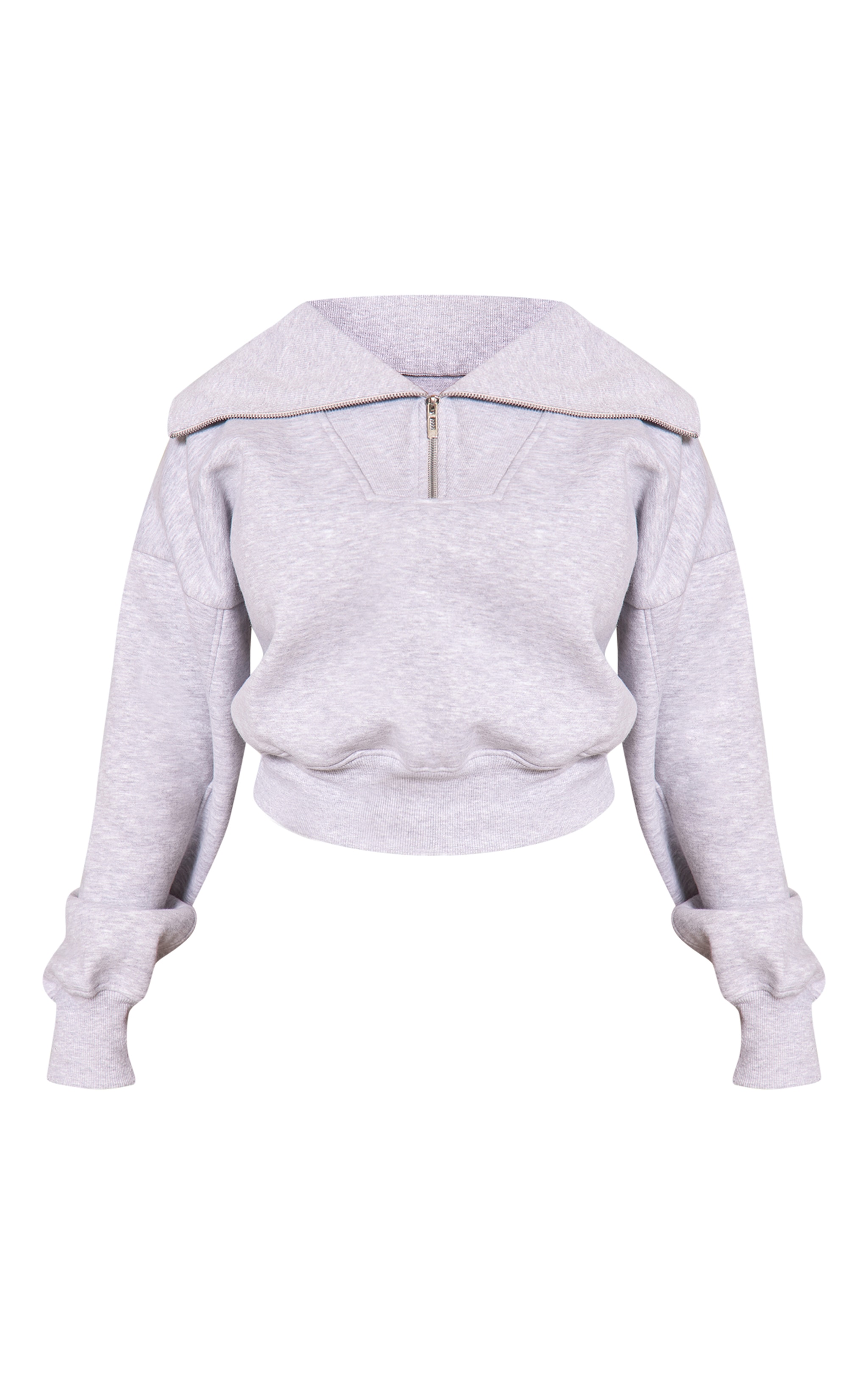Shape Grey Oversized Collar Cinched Waist Sweatshirt image 5