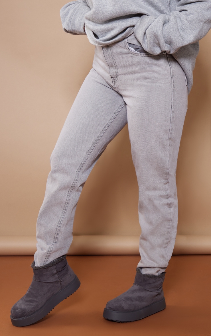 Prettylittlething L32 Grey Mom Jeans Denim PrettyLittleThing USA