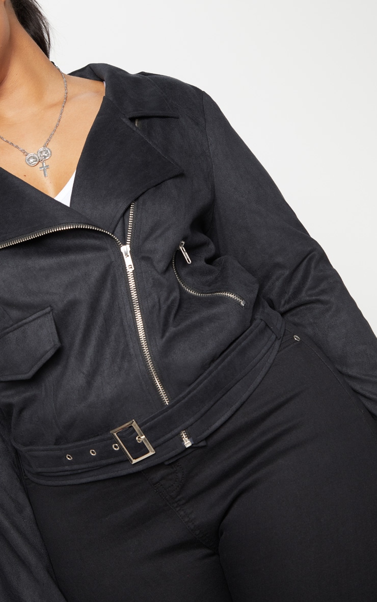 Plus size black suede biker jacket Clearance