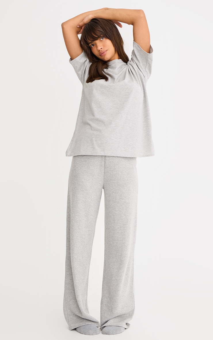 T-shirt basique oversize en coton gris image 3