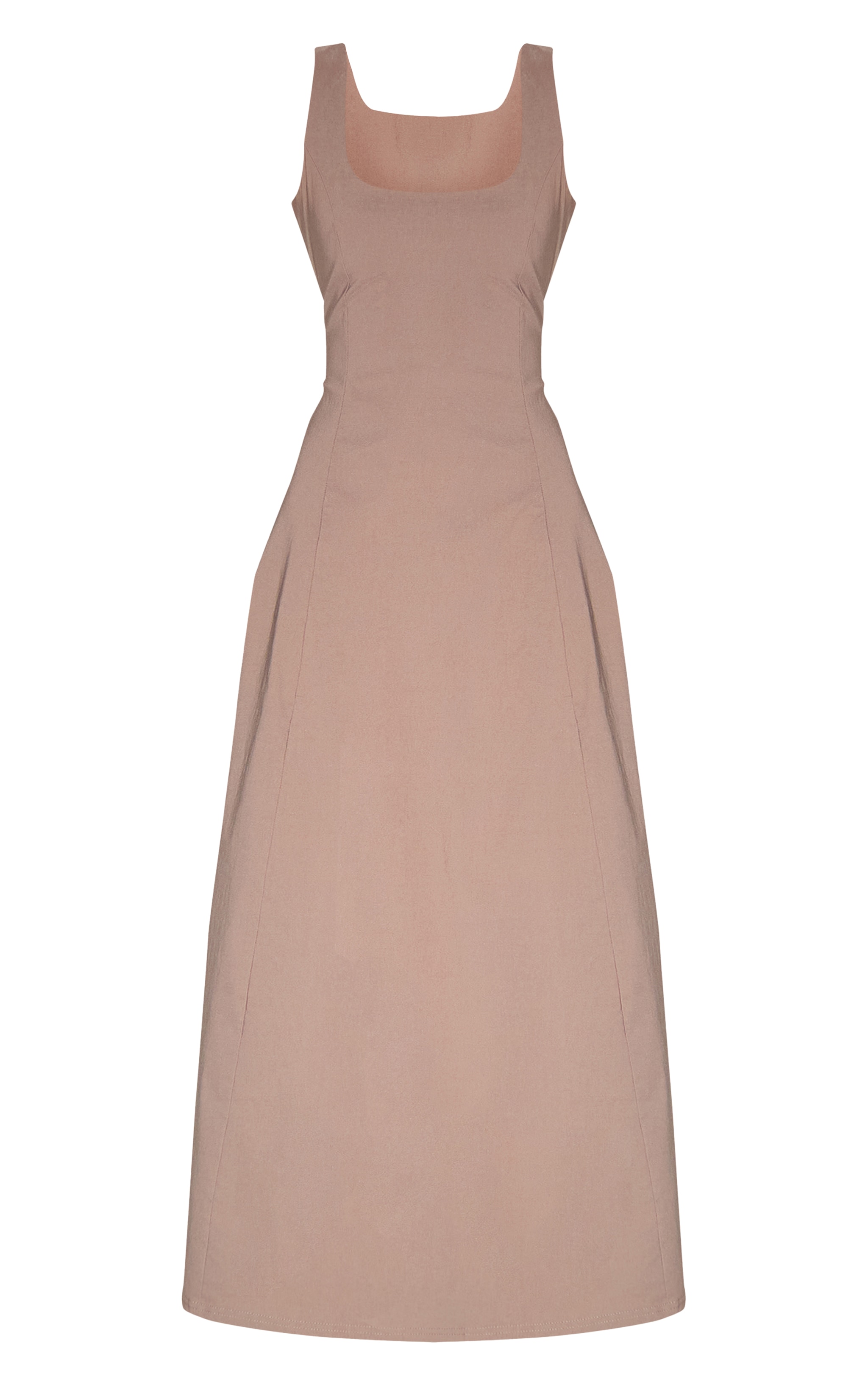  Taupe Scoop Neck Sleeveless Maxi Dress image 5