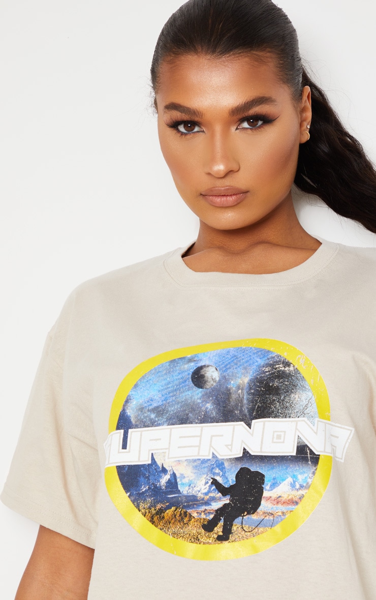 Stone Supernova Print Oversized T Shirt