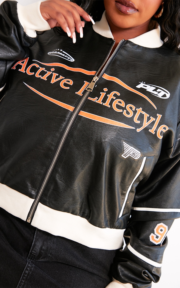 Plus Veste bomber noir effet usé image 4