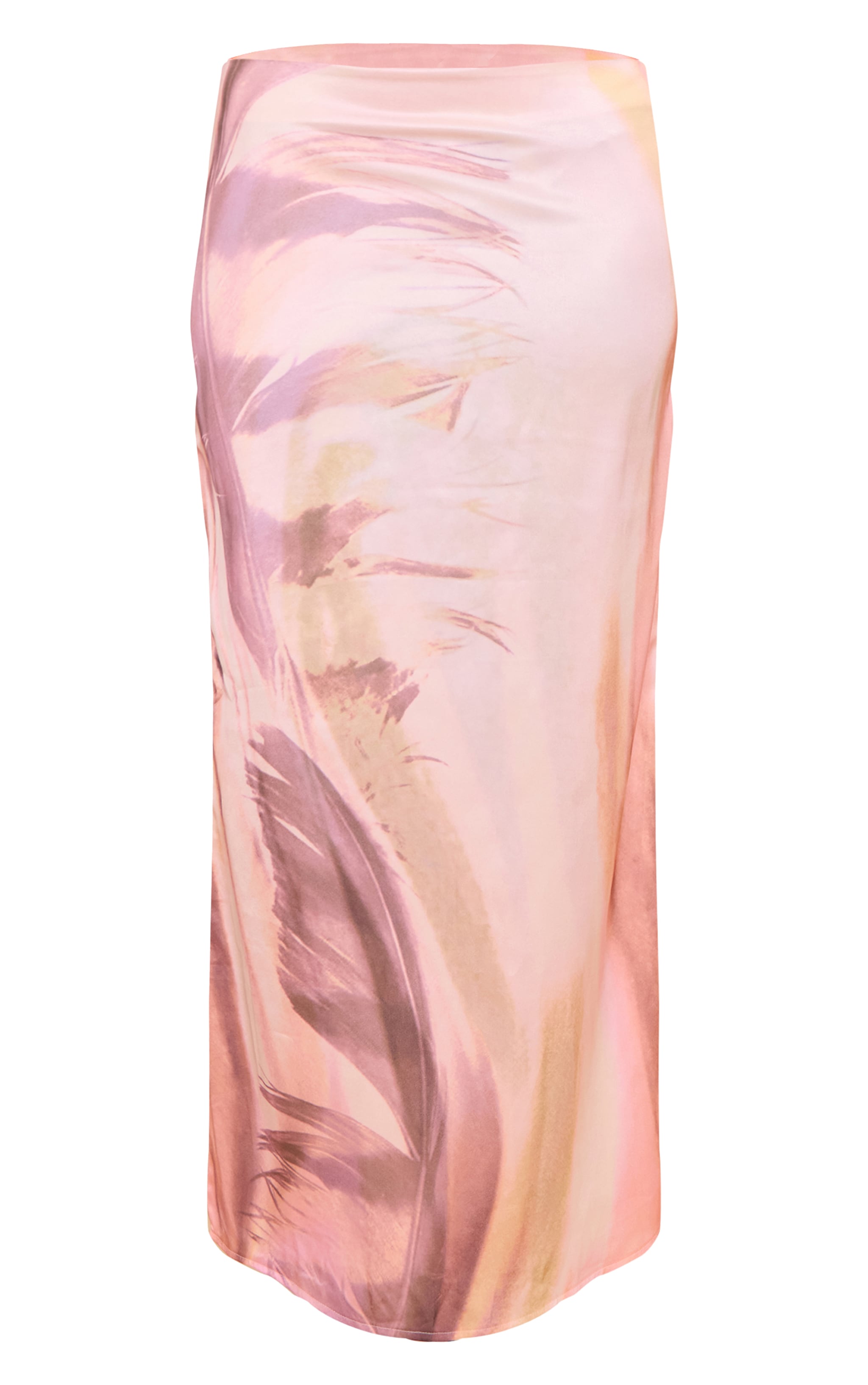 Multi Abstract Print Satin Mid Rise Maxi Skirt image 5