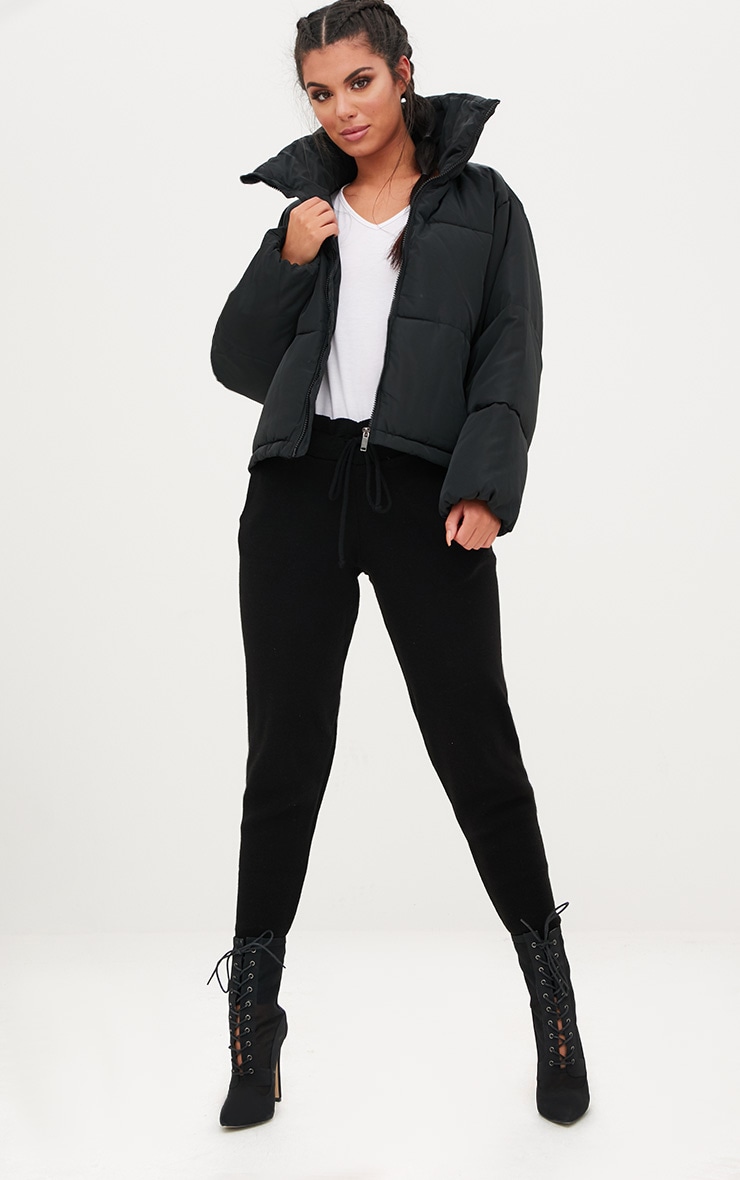 Black Cropped Puffer Jacket. Coats & Jackets PrettyLittleThing