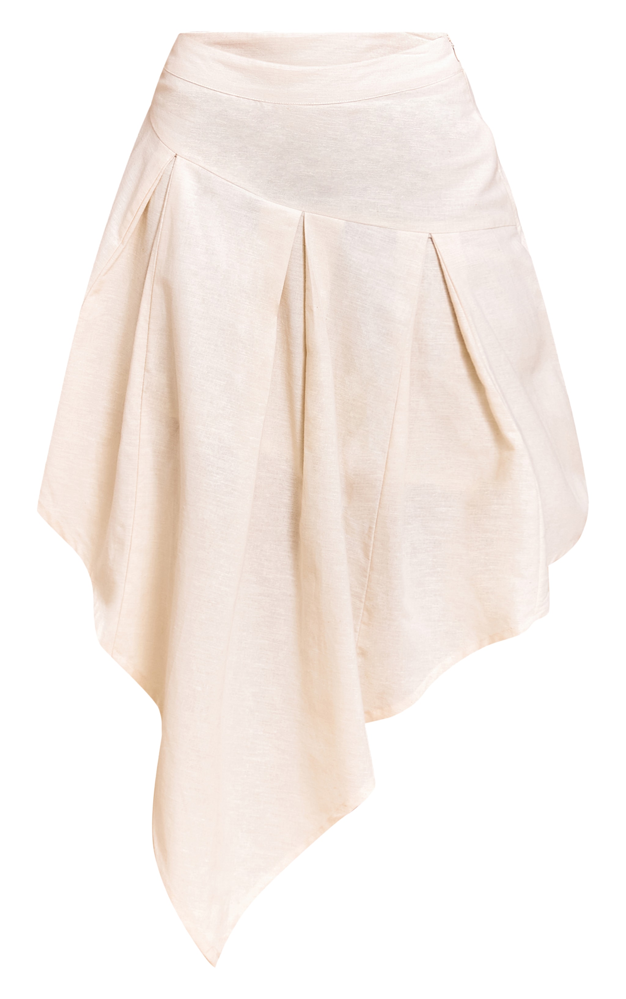 Natural Cotton Asymmetric Hanky Hem Midi Skirt image 6