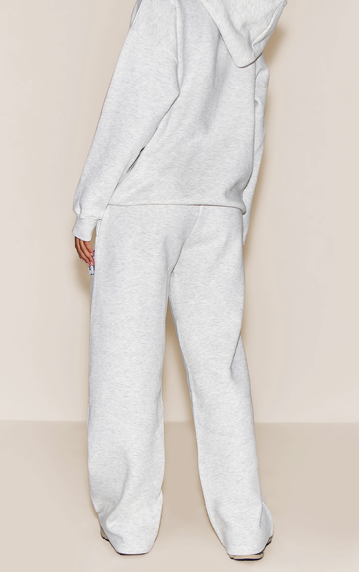 Ash Grey Plt Borg Applique Wide Leg Sweatpants image 3