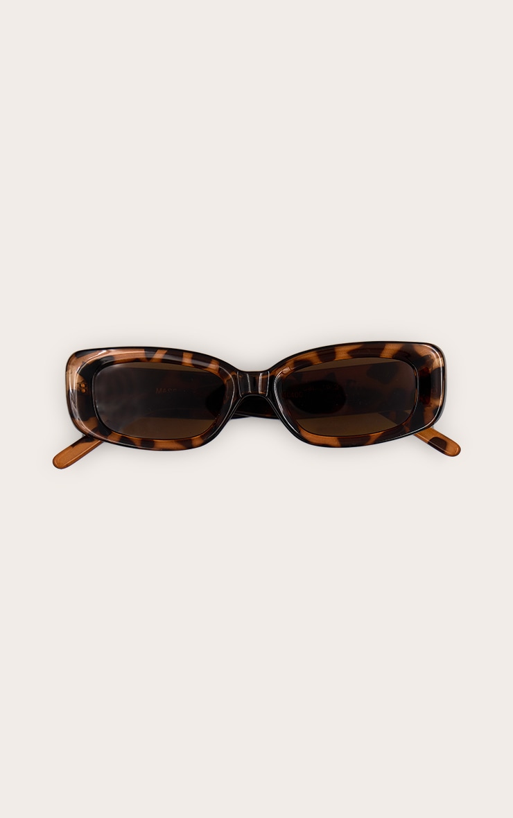 Amber Tortoise Shell Chunky Angled Sunglasses image 2