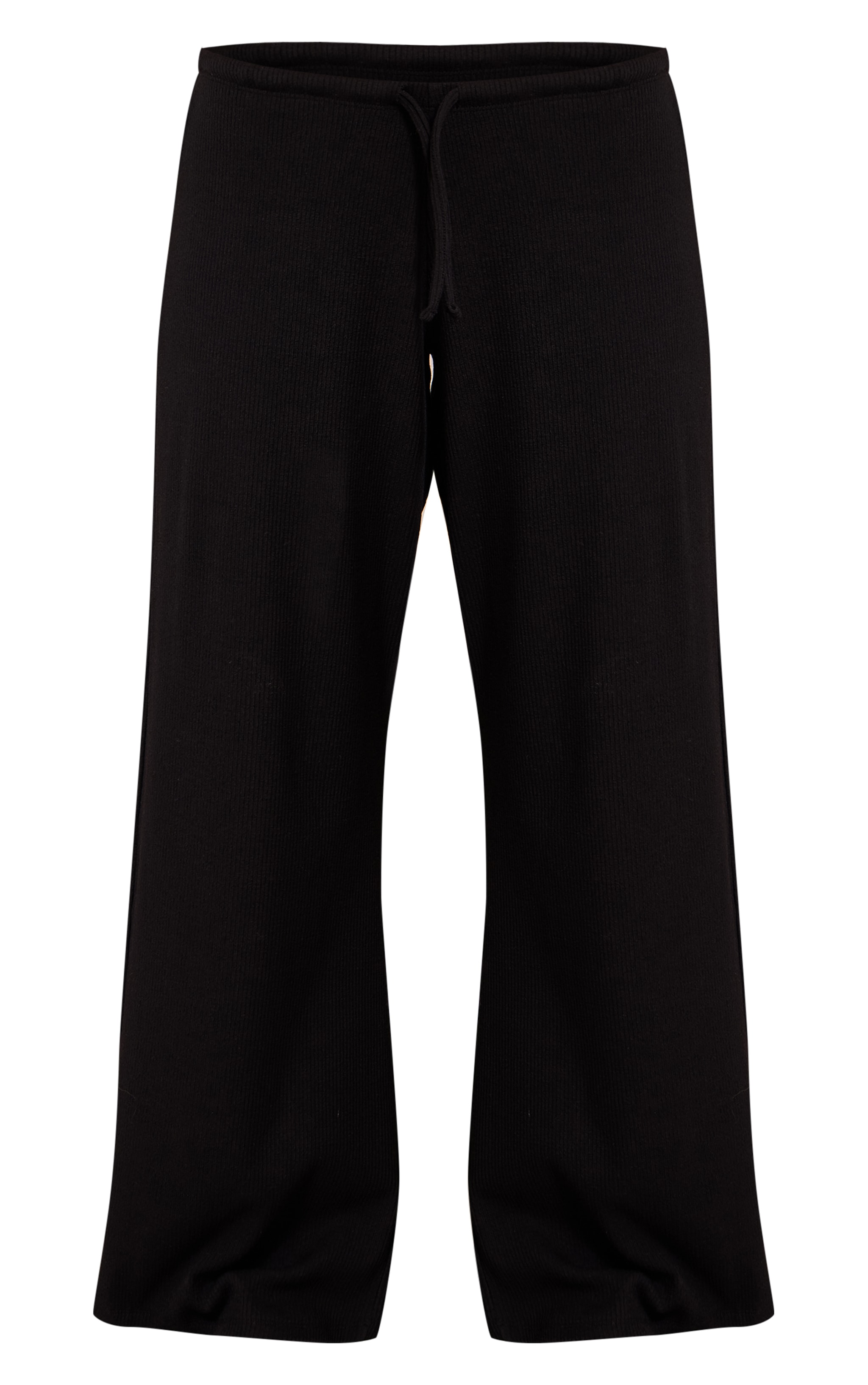 Black Drawstring Slouchy Wide Leg Pants image 5