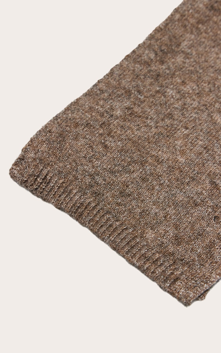 Écharpe fine en maille tricot taupe image 3