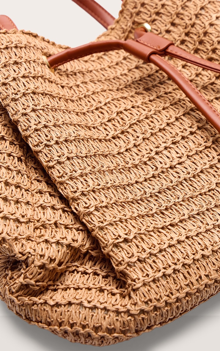Natural Raffia Drawstring Beach Bag image 5