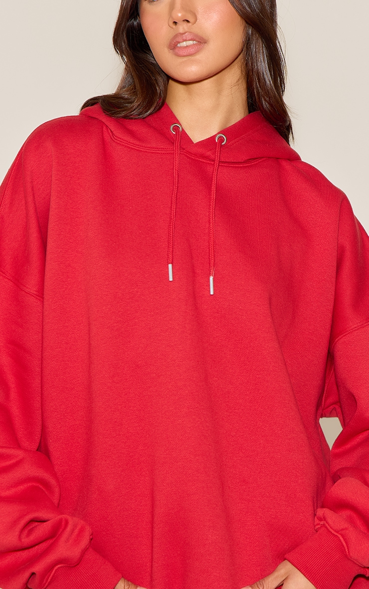 Sweat à capuche oversize rouge vif image 4