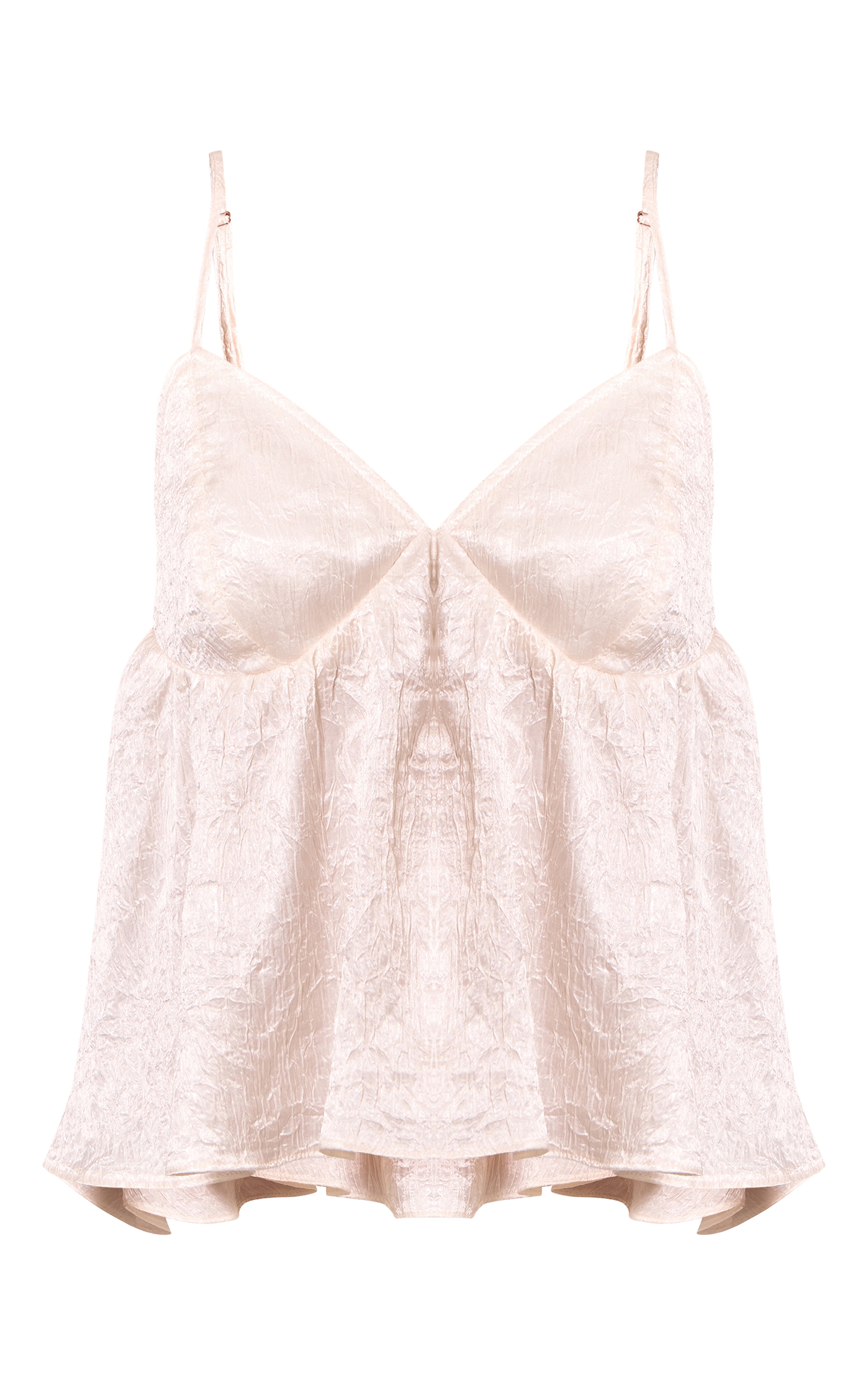 Cream Textured Satin Floaty Cami image 5