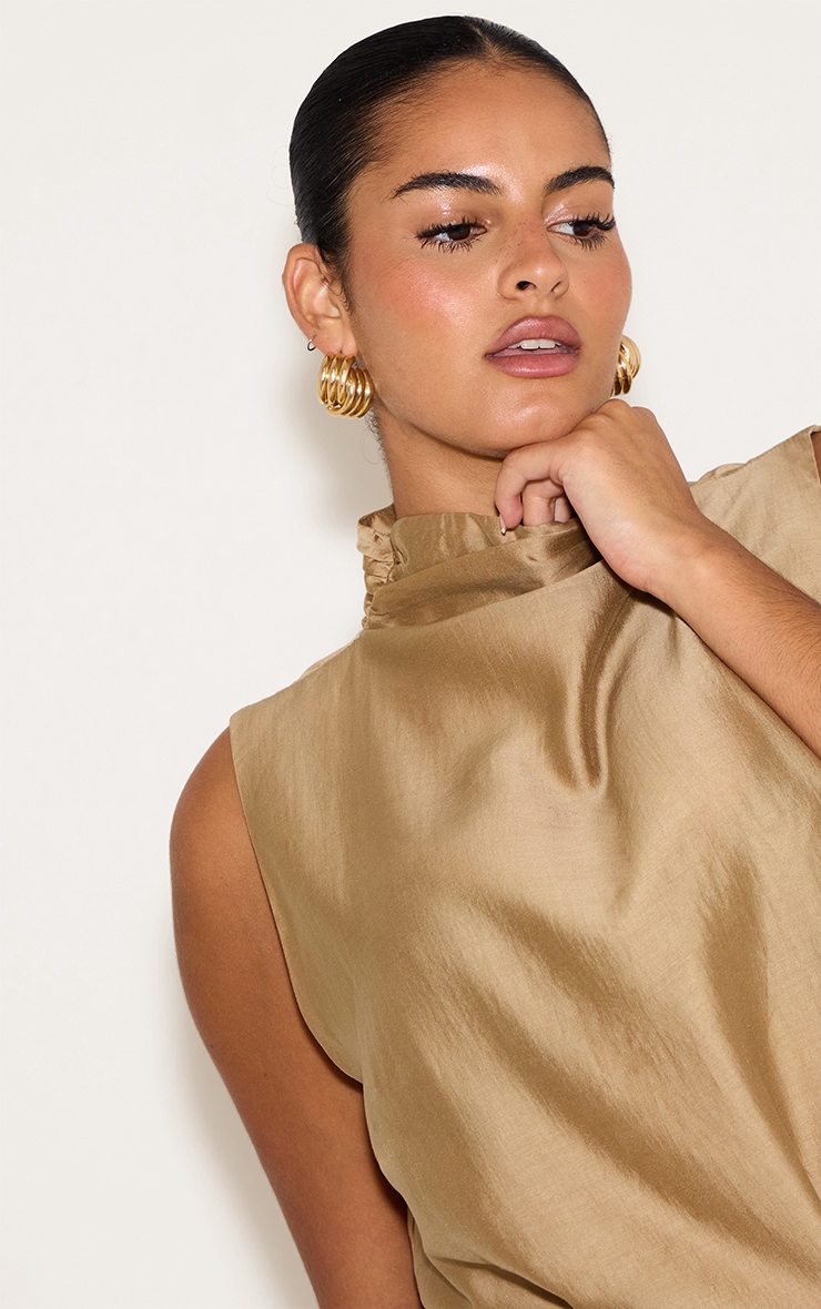 Plus Stone Organza High Neck Shift Dress image 4