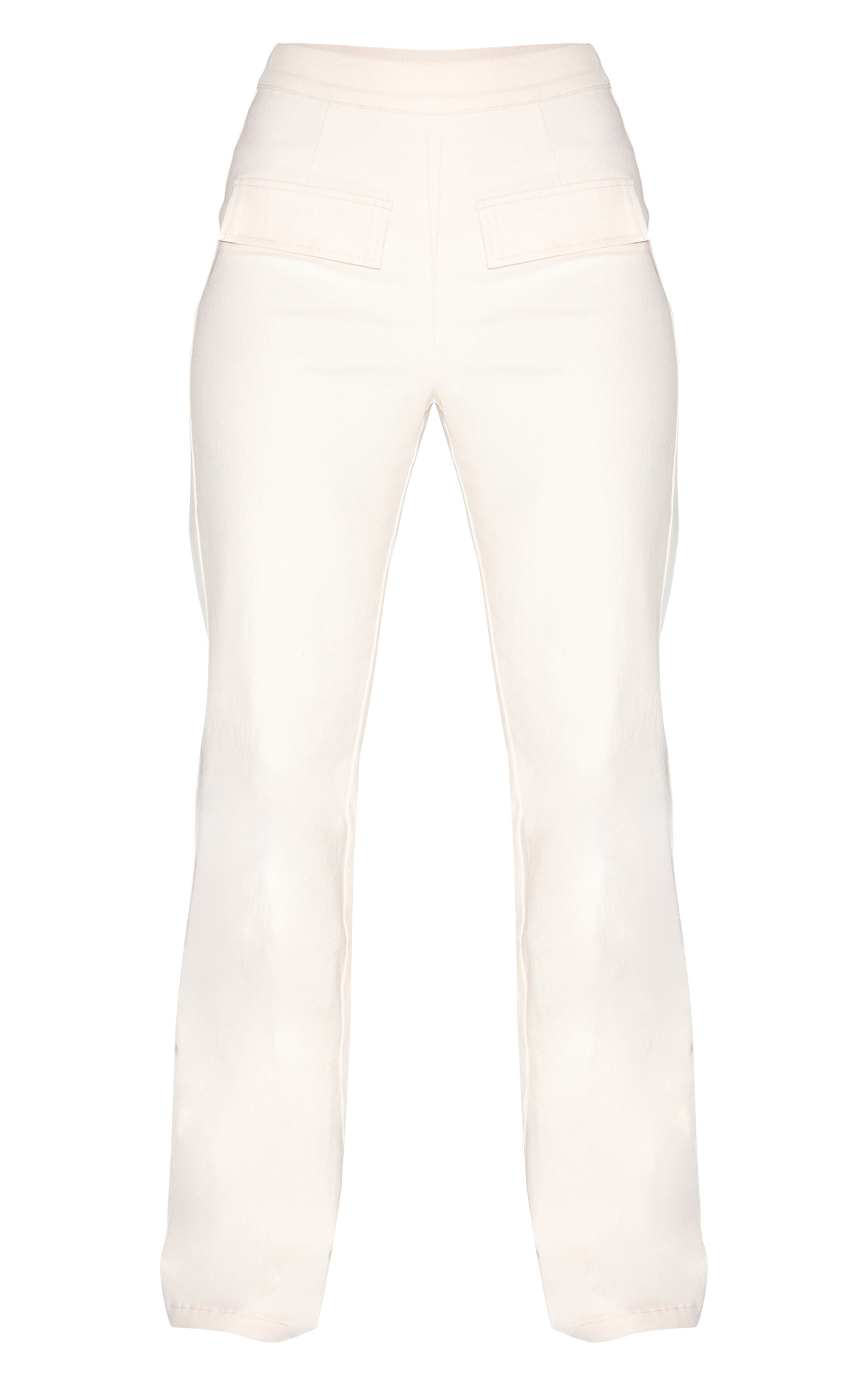 Ecru Pocket Detail Stretch Denim Straight Leg Jeans image 5
