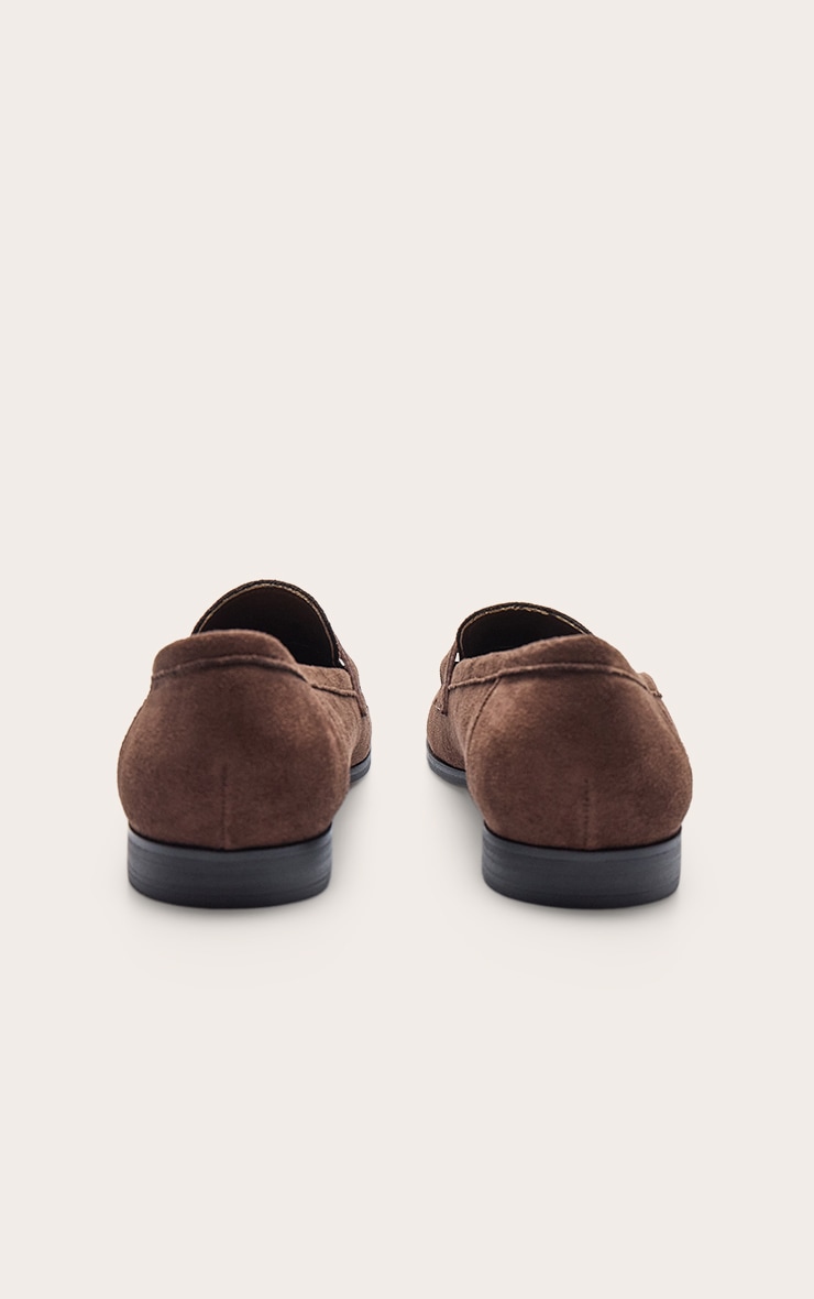 Mocassins ronds en suédine chocolat image 4