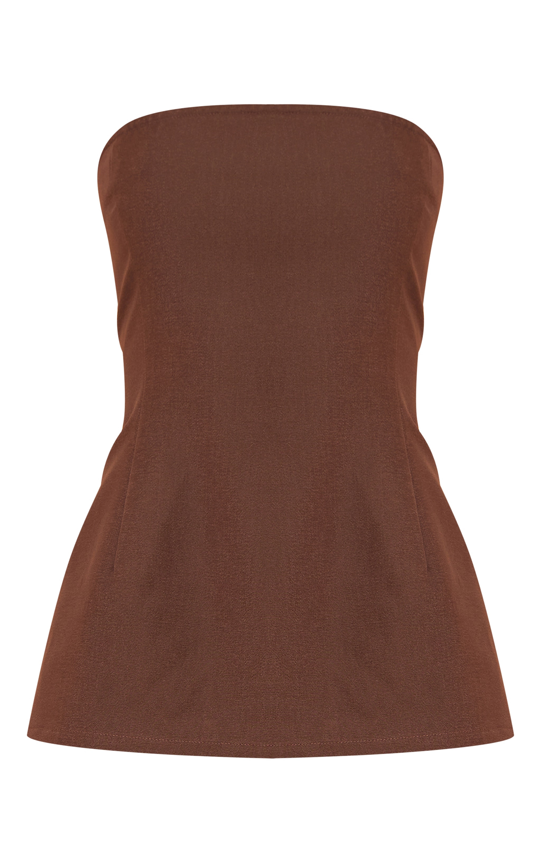 Chocolate Woven Tailored Longline Bandeau Flared Jumpsuit image 5