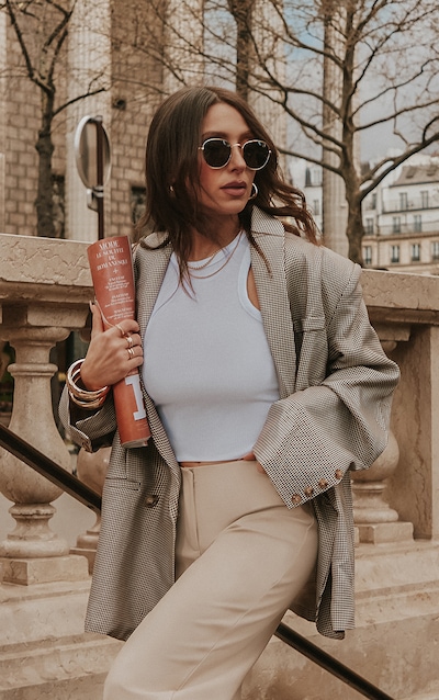 White Basic Ribbed Racer Vest