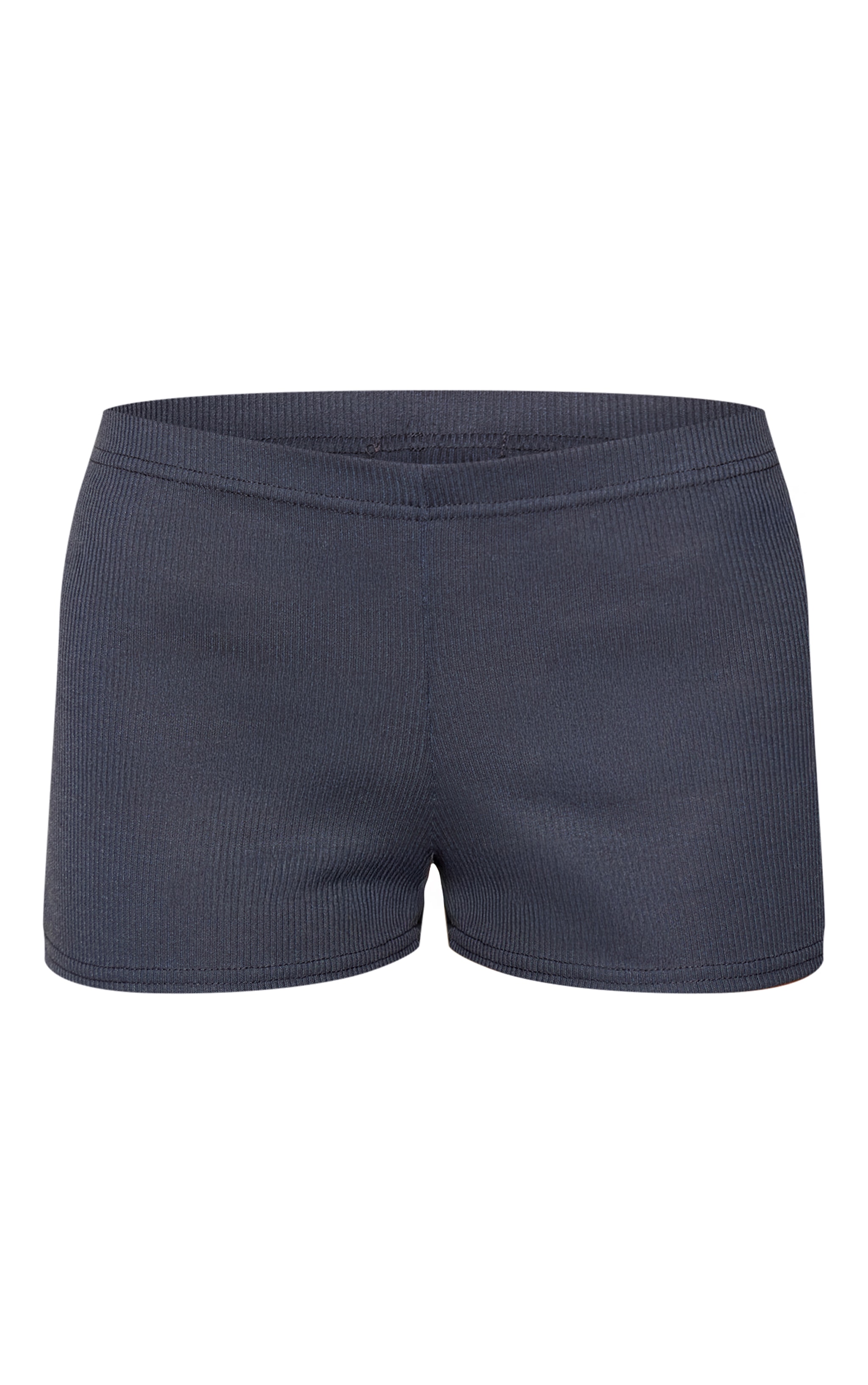 Charcoal Grey Ribbed Mini Short image 6