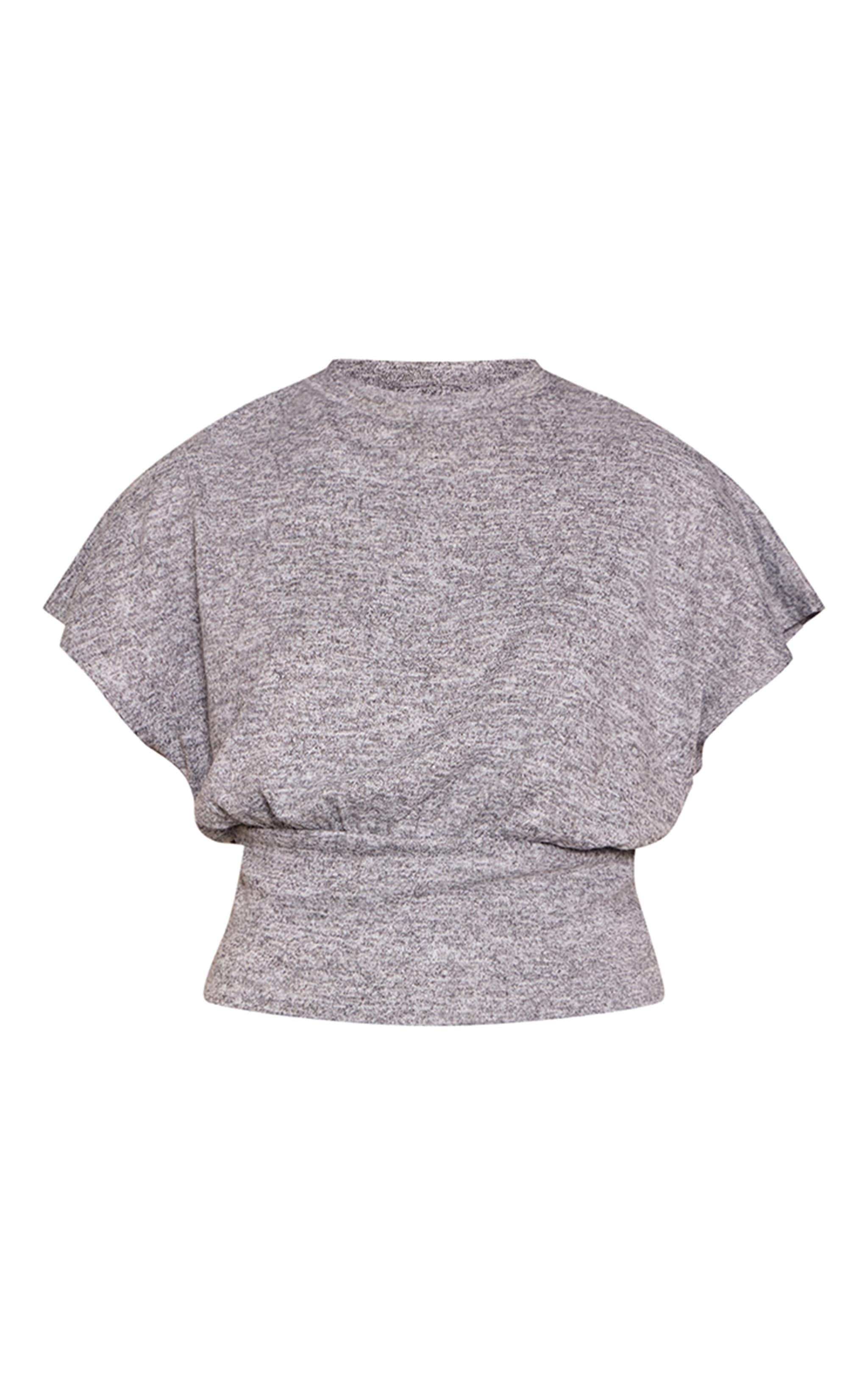 Grey Melange Cinched Waist Top image 5
