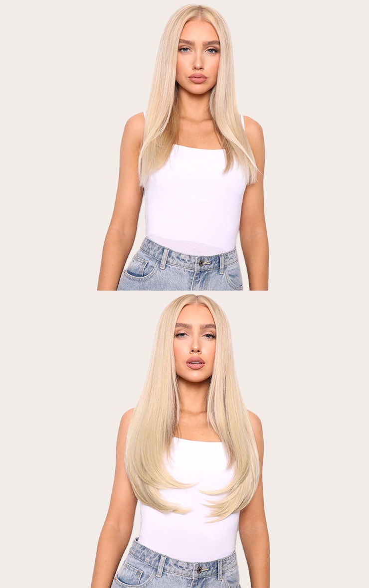 LullaBellz Extensions épaisses lisses à clipser 57 cm Light Golden Blonde image 3