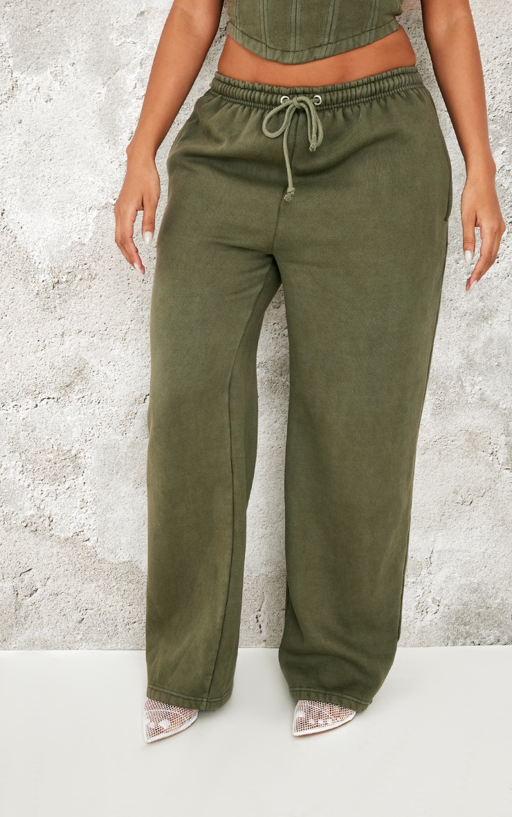 Shape Khaki Washed Wide Leg Joggers image 2