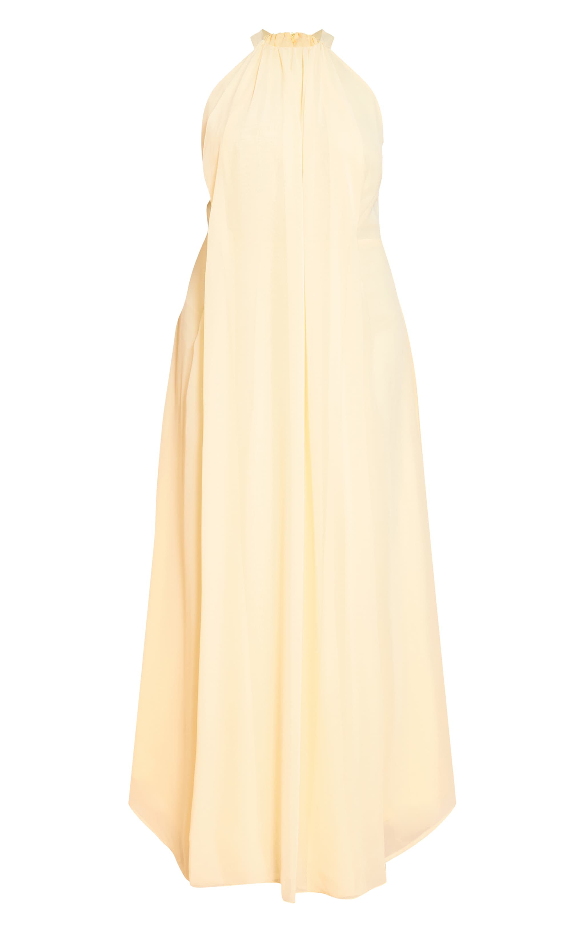 Plus Lemon Chiffon Extreme Pleated Maxi Dress image 5