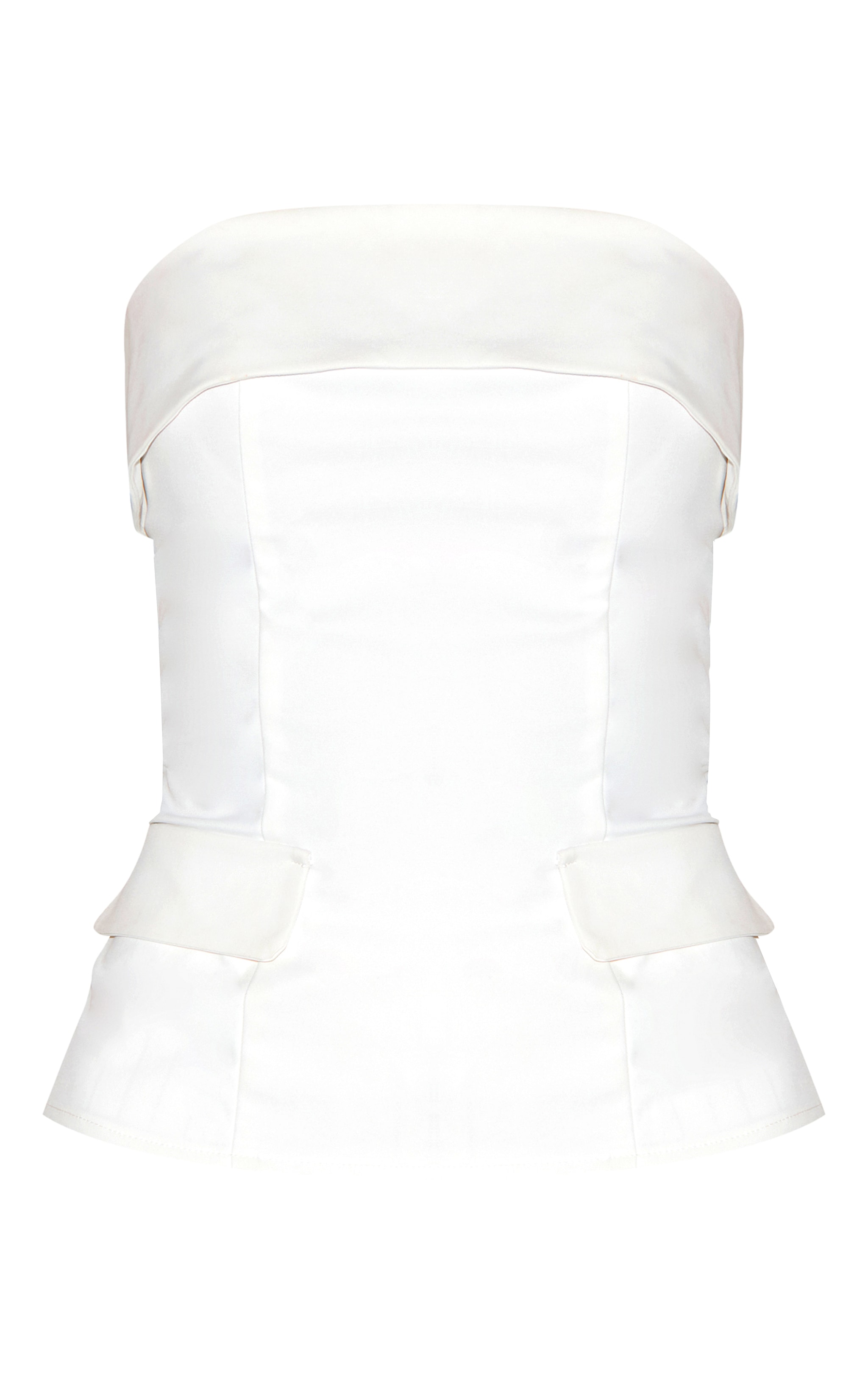White Pocket Detail Foldover Bandeau image 5