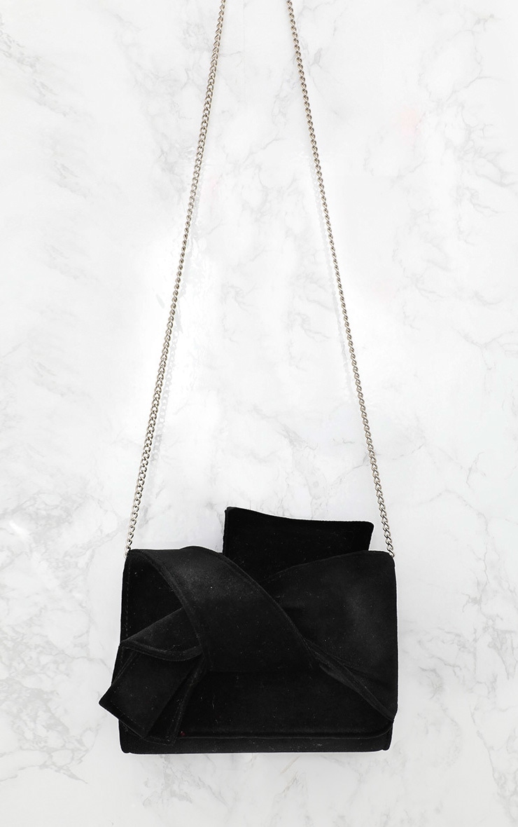 Black Velvet Bow Bag PrettyLittleThing USA