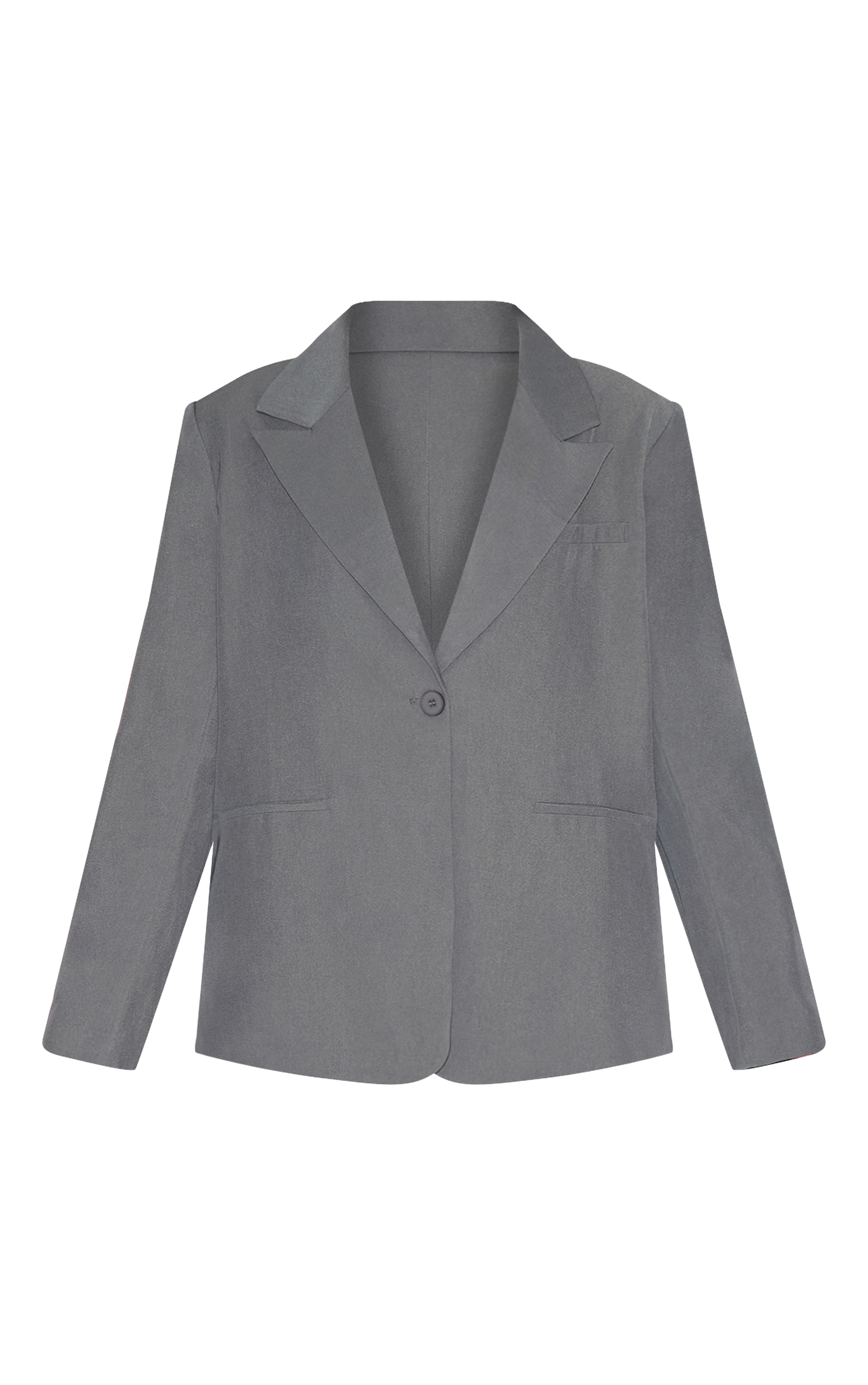 Plus Grey Oversized Exaggerated Collar Blazer image 5
