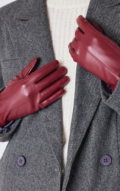 Gants en PU bordeaux