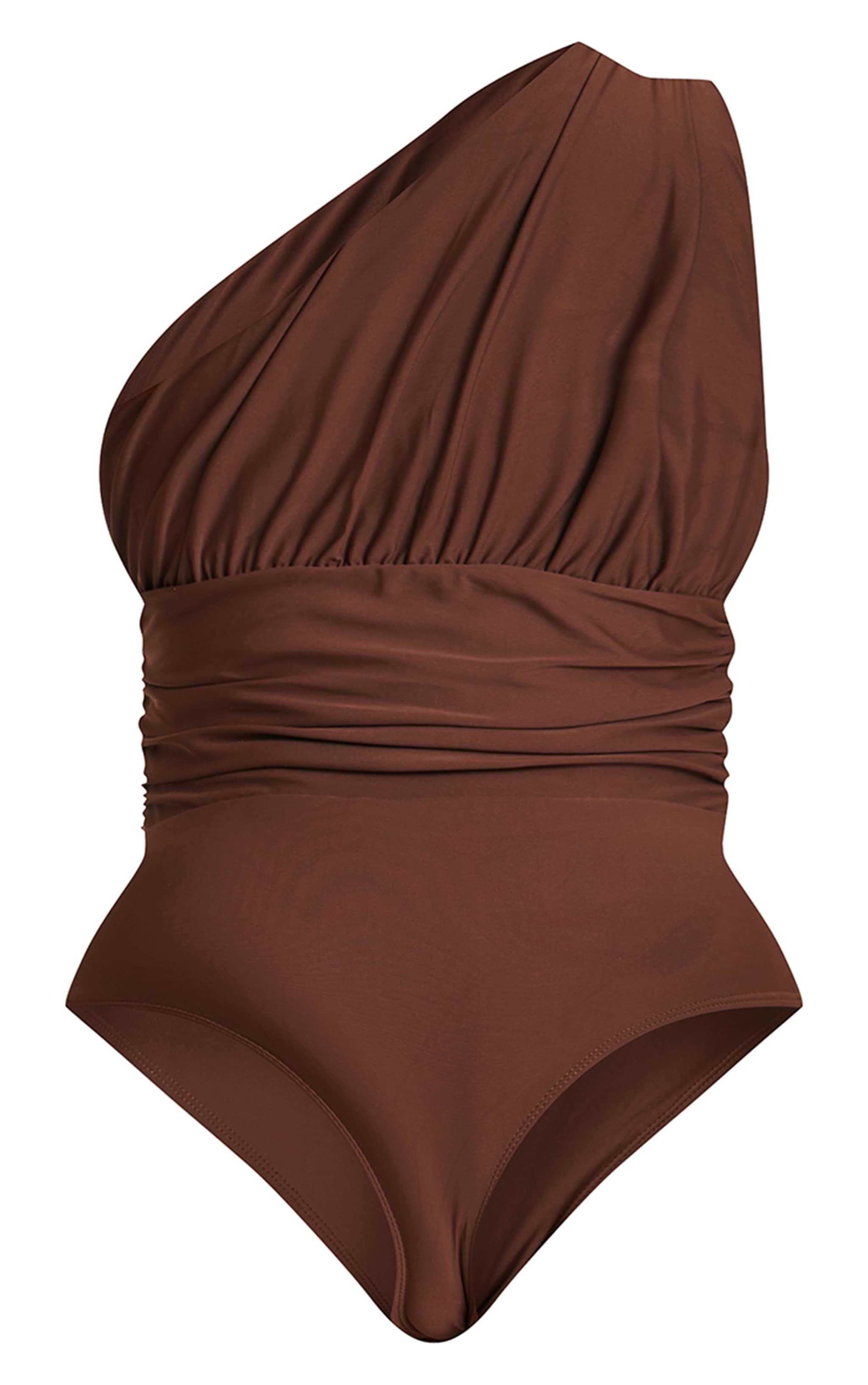 Shape Chocolate One Shoulder Ruched Swimsuit image 6