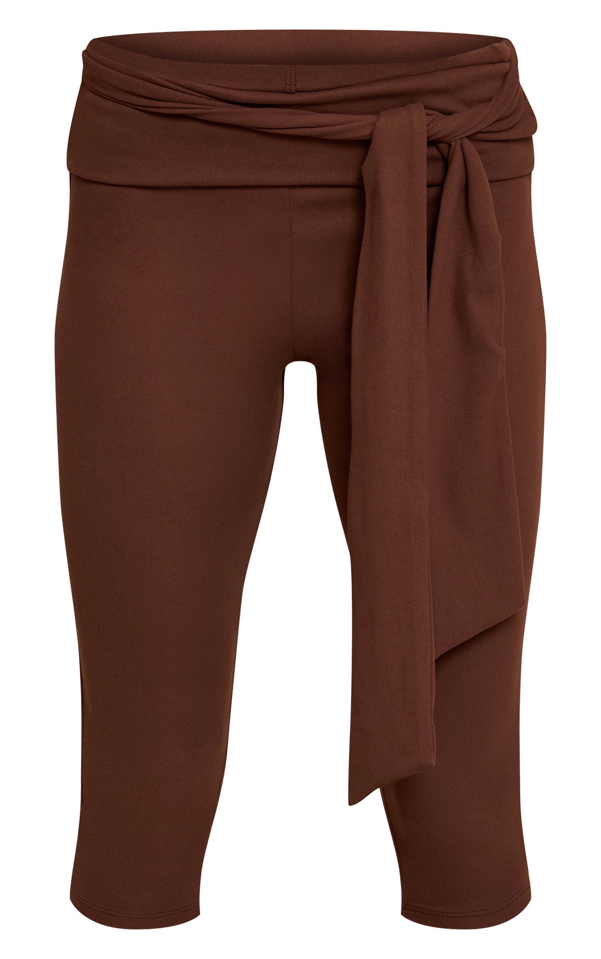Brown Ultra Soft Wrap Waist Detail Capri image 5
