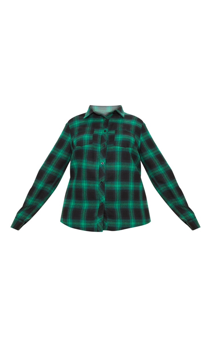 Plus - Chemise oversize verte tartan image 3