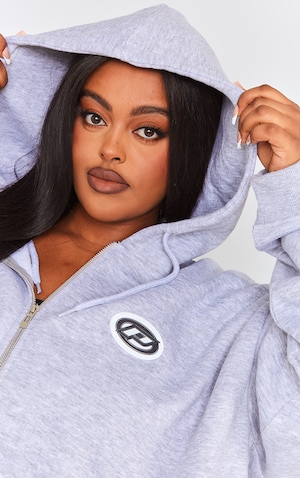 pretty little thing grey zip up hoodie
