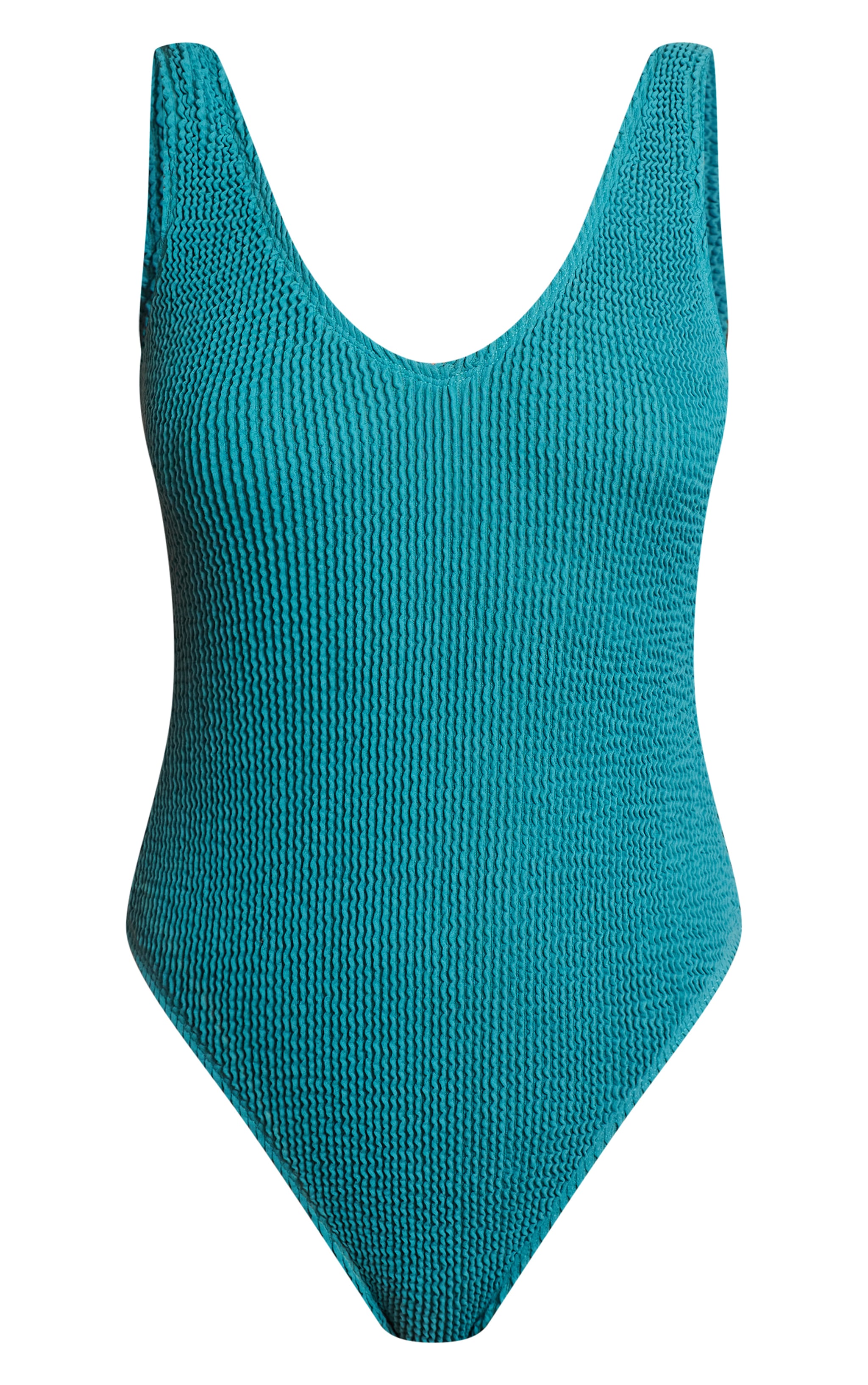 Teal Crinkle Plunge Swimsuit image 5