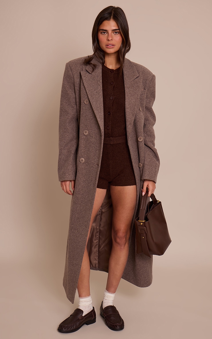 Chocolate Soft Knit Button Up Bodysuit image 3