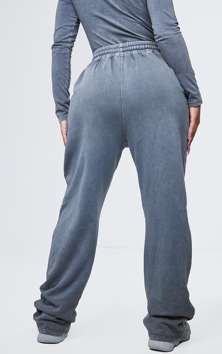 Shape Washed Charcoal Drawstring Wide Leg Track Pants image 3