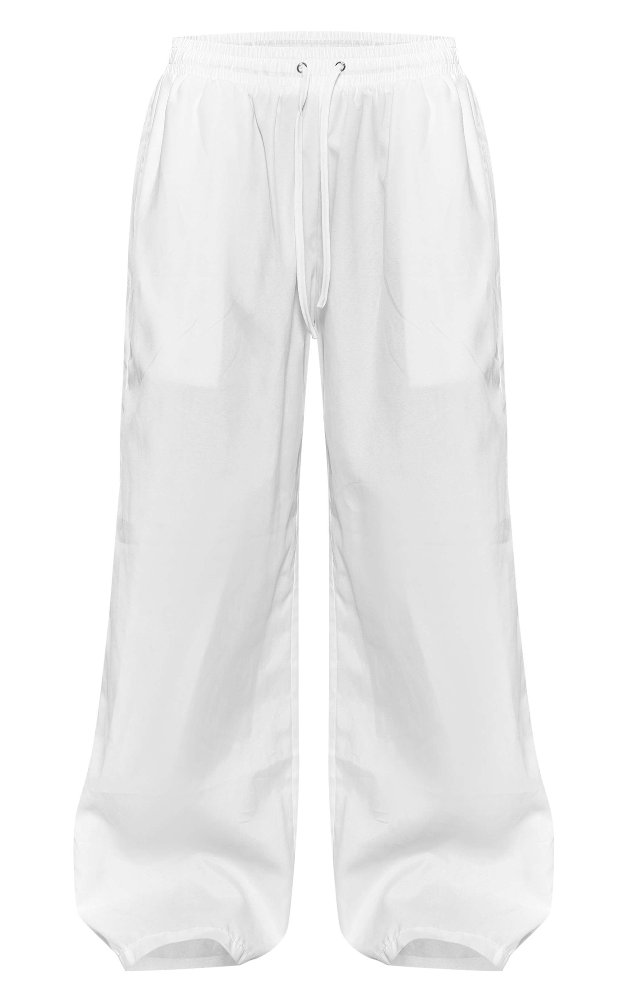 Petite Pantalon en peau de pêche blanche style cargo image 5