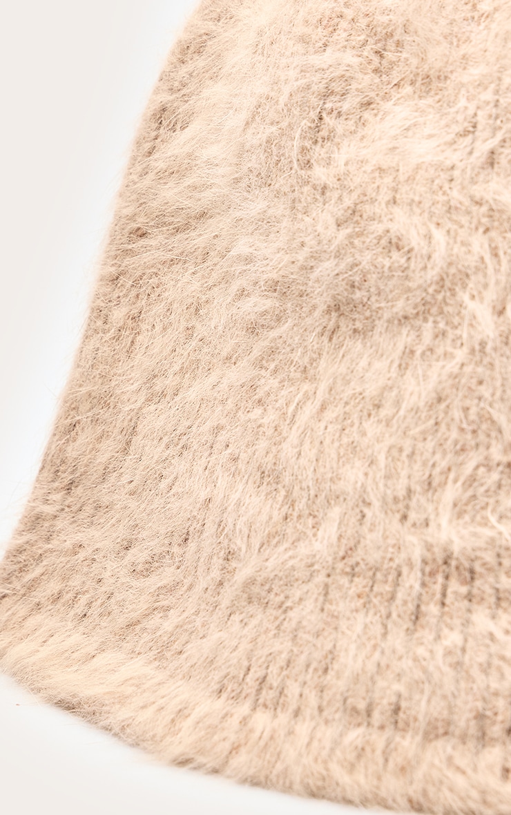 Camel Shaggy Fur Bucket Hat image 3