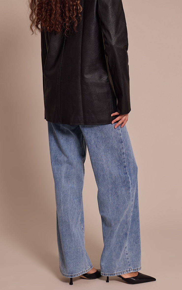  Tall Vintage Mid Wash Seam Wide Leg Jeans
